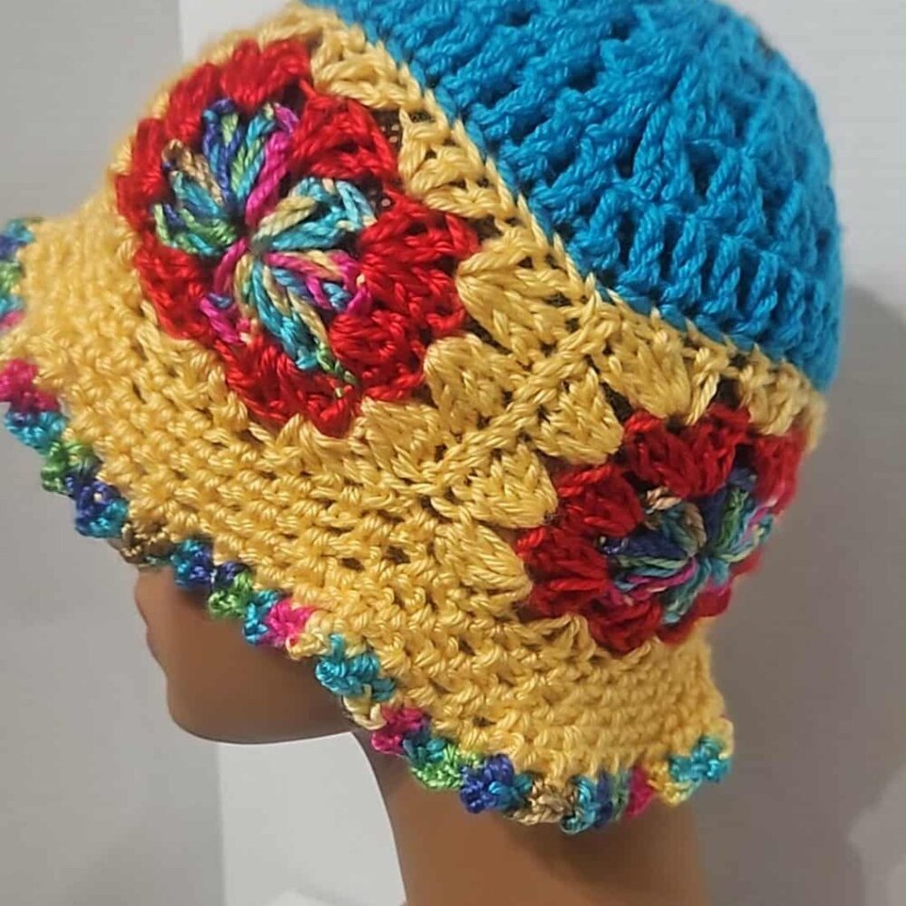 Handmade Crocheted Bucket Hat - Picture 3 of 7